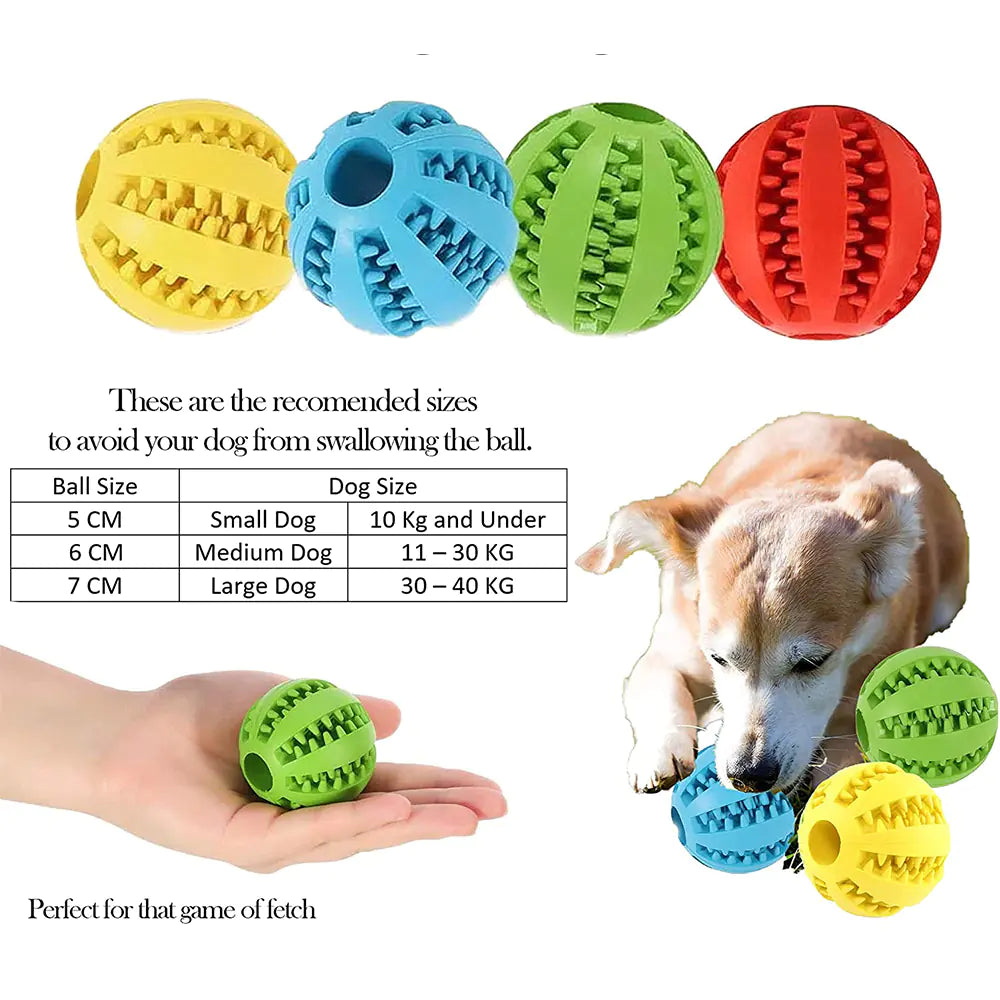 Rubber Dog Ball Toy for Puppies and Large Dogs