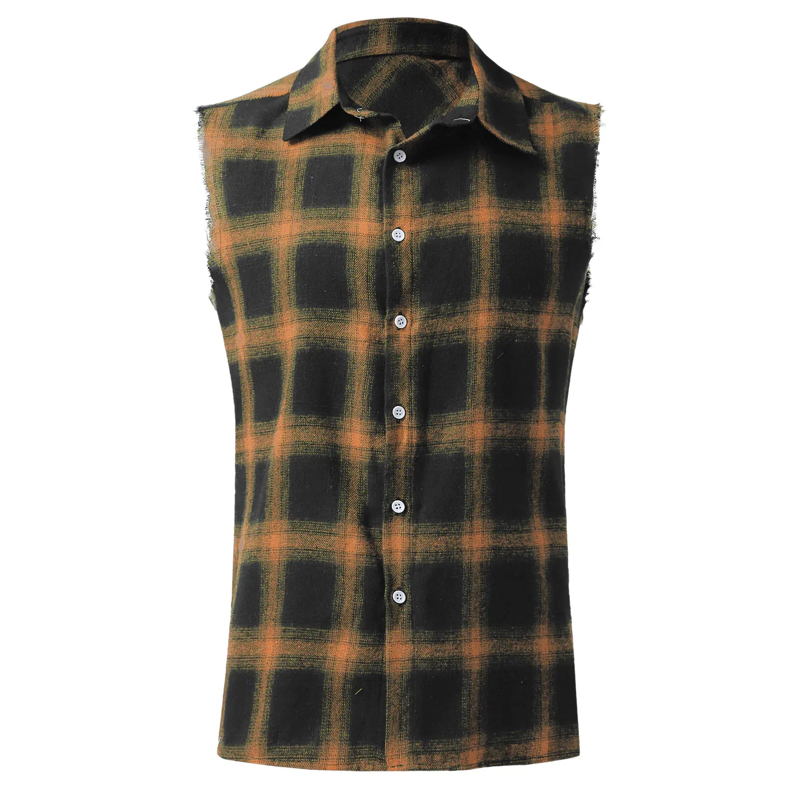 Men's Fashionable Plaid Sleeveless Cardigan Vest