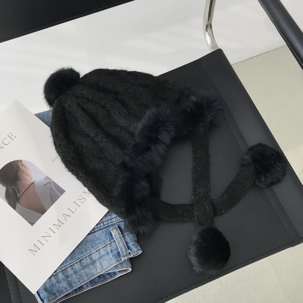 Gentle All-Match Fleece Rabbit Fur Hat