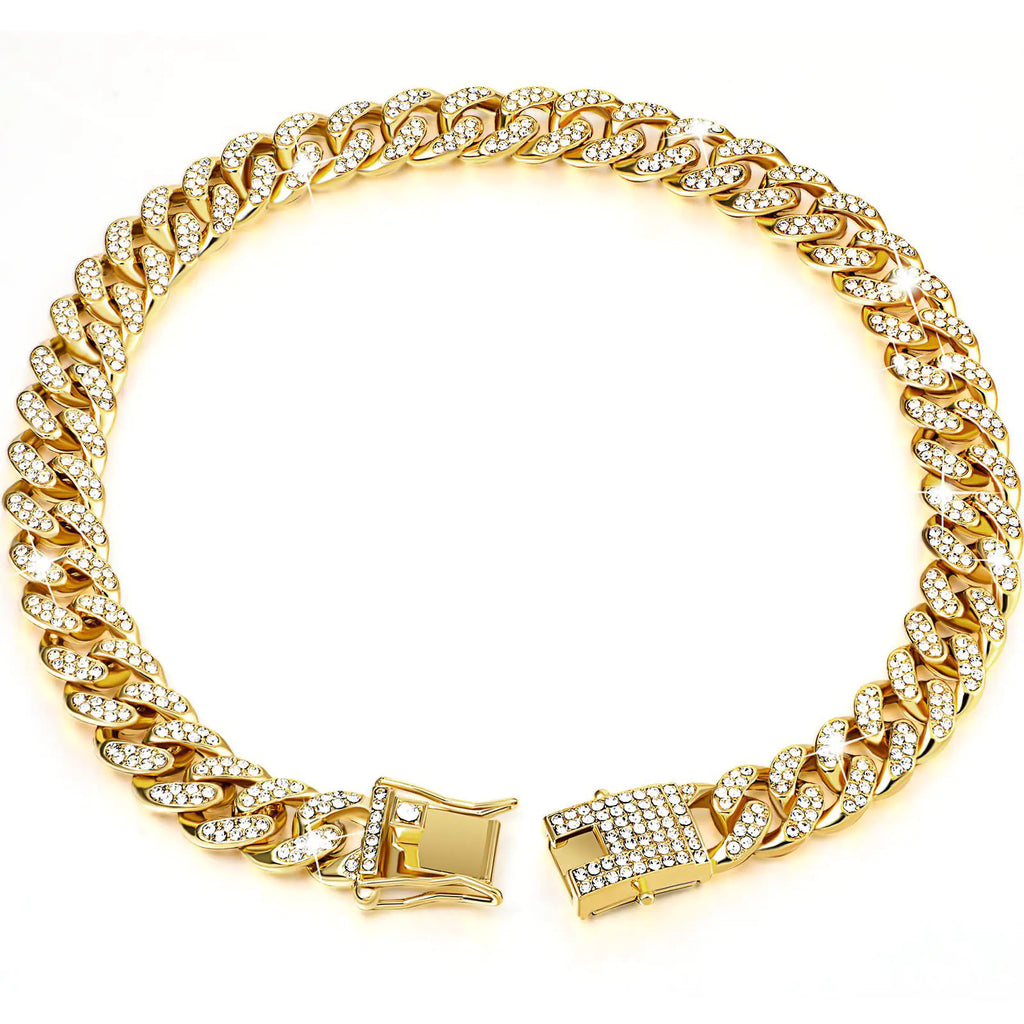 Diamond Hip Hop Dog Collar and Necklace Combo