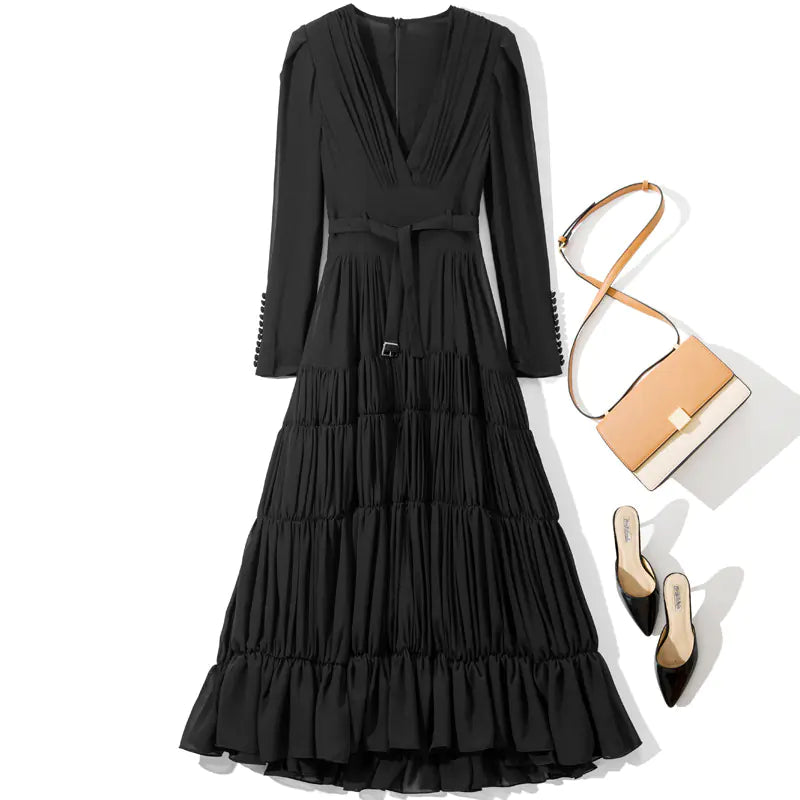 Women's Long Sleeve Dress with Belt