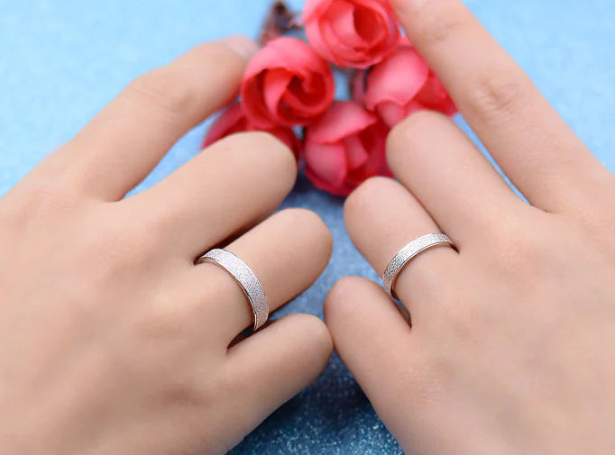 Couple Rings with Matte Finish Bands