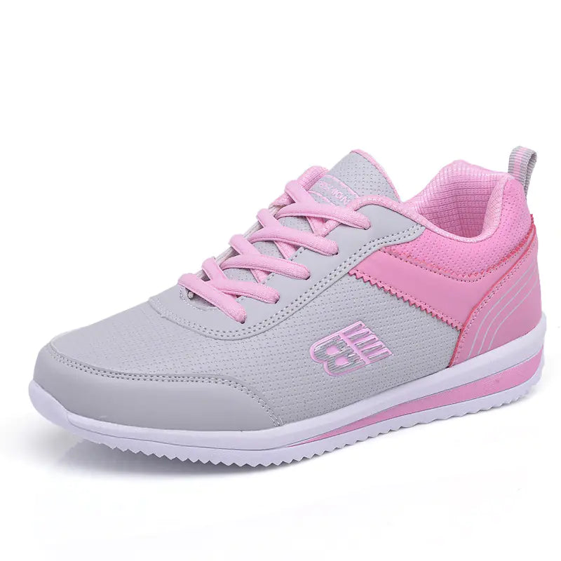 Women's Stylish Lightweight Leather Sneakers for Students
