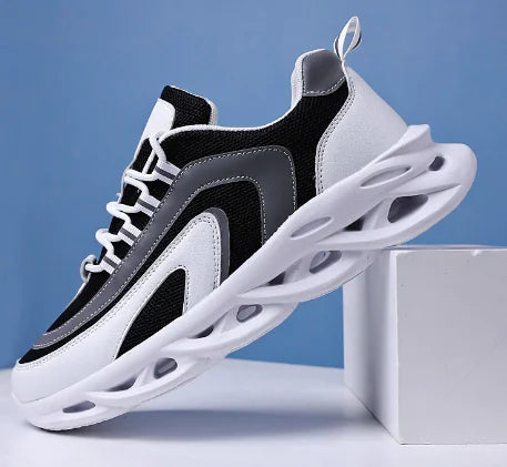 Men's Reflective Running Shoes with Thick Sole Design