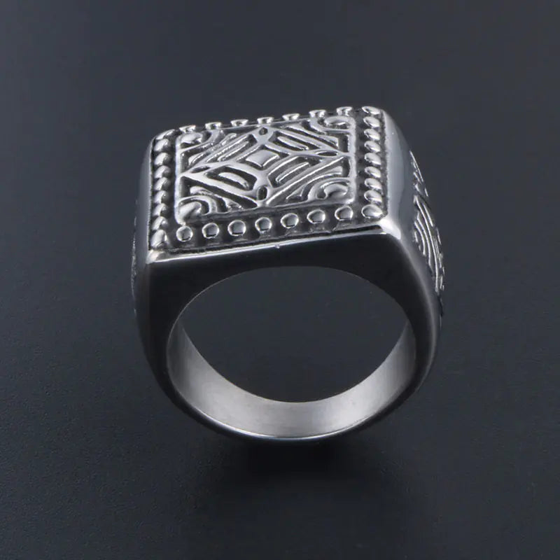 Personalized Trendy Square Ring for Men