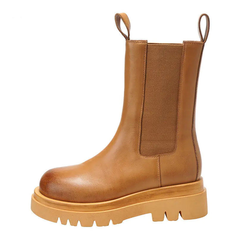 Women's High-Top Martin Boots with Platform Design