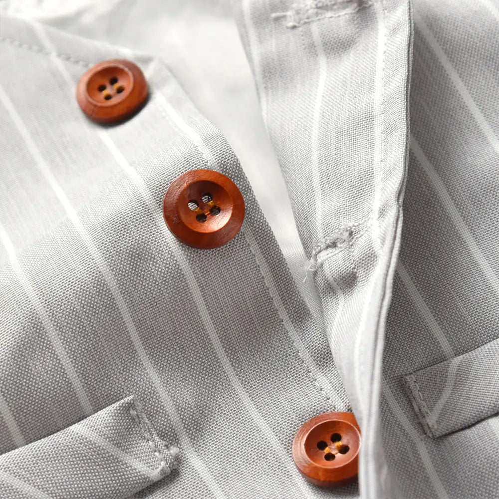 Kids' Striped Vest and Long Sleeve Shirt Suit Set