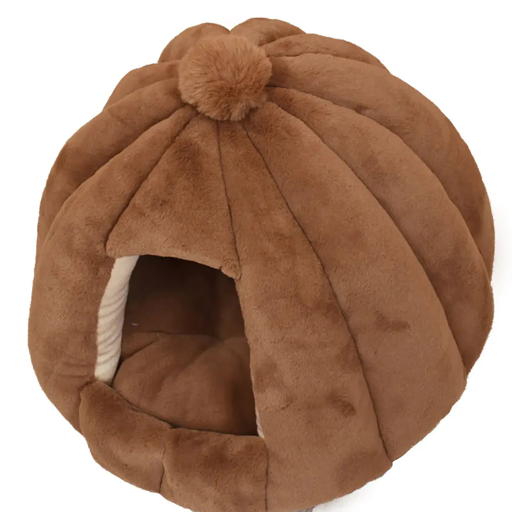Pumpkin Shaped Cozy Cat & Dog House Tent