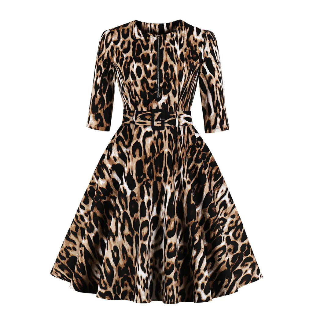 Fashion Leopard Print Dress for Women