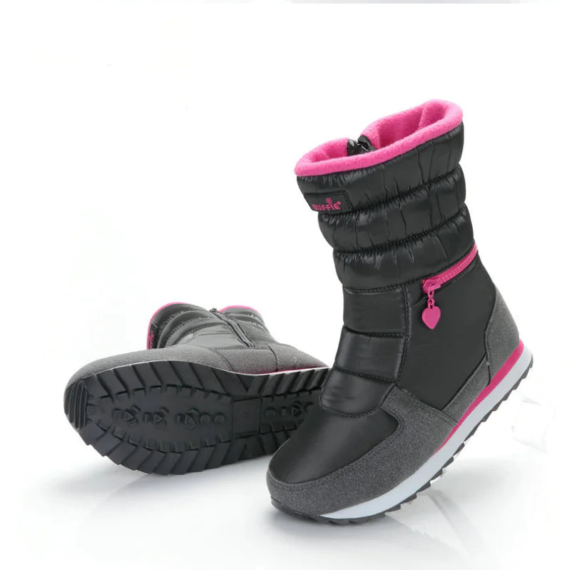 Waterproof Thick Mid-Calf Snow Boots with Non-Slip Sole