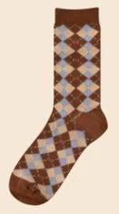 Warm Thick Coffee Color Women's Cotton Tube Socks