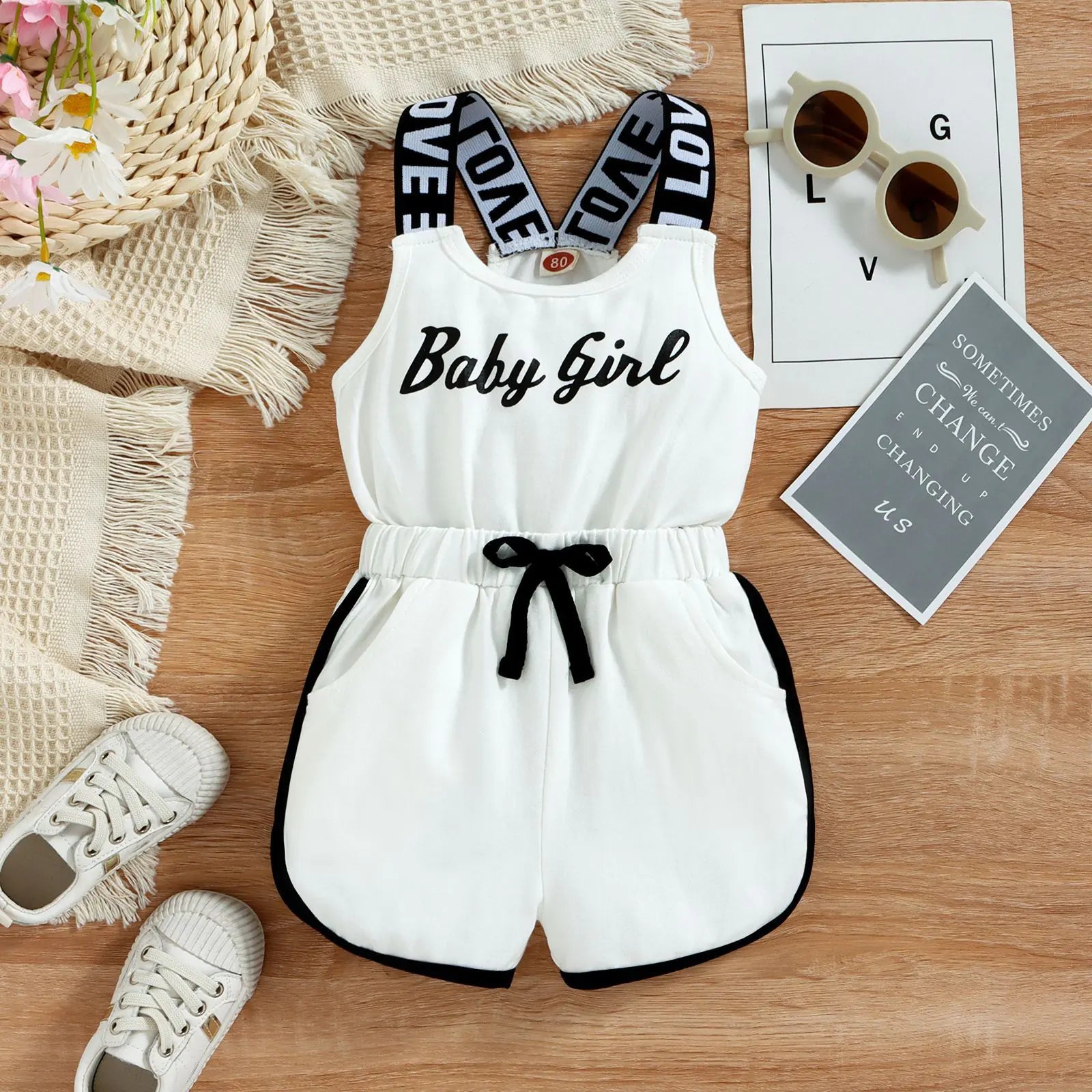 European-American Style Girls' Cotton Romper
