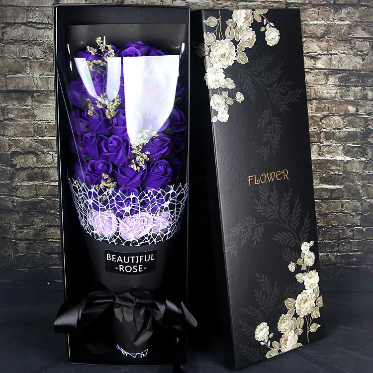 Soap Flower Bouquet with 33 Roses - Gift Box