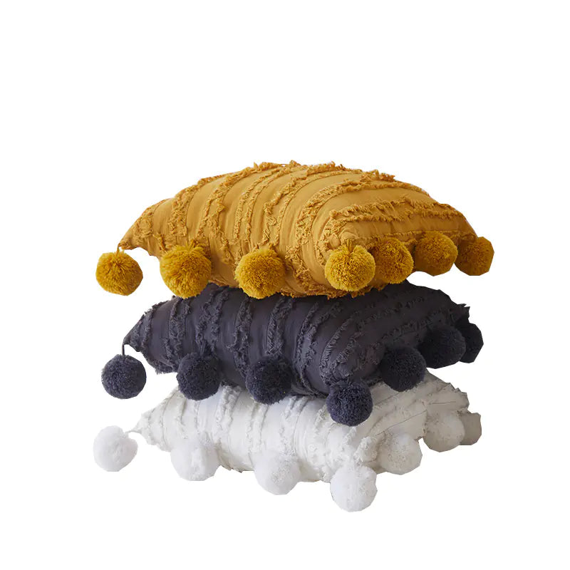 Nordic Cotton Linen Plush Decorative Throw Pillow