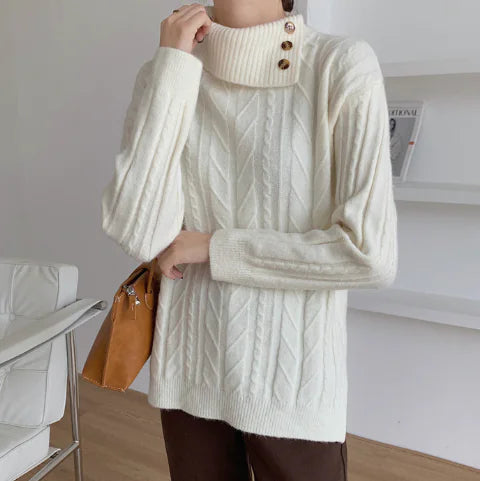 Loose-Fit Autumn Winter Sweater - French Style Knit