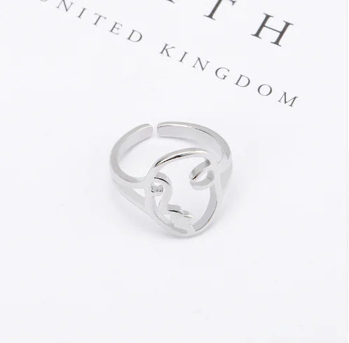 Abstract Face Ring - Unique Design Jewelry Piece
