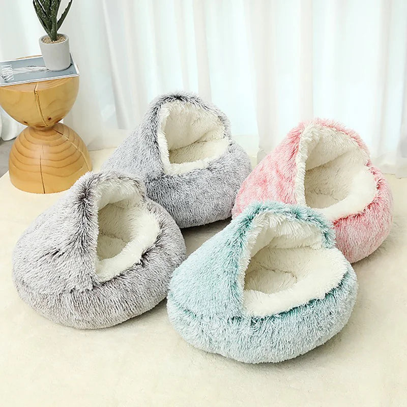 Winter Warm Pet Shell Semi-Enclosed Cat Bed