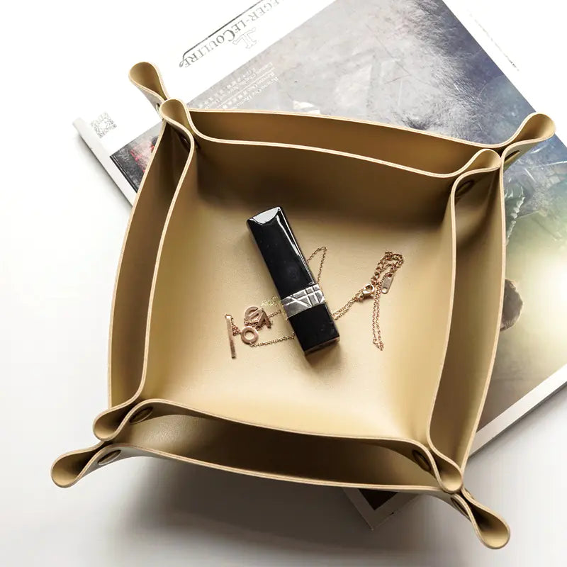 Nordic Leather Storage Box for Desk and Jewelry