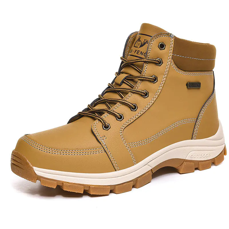 Men's Super Warm Leather Ankle Boots for Winter Outdoors