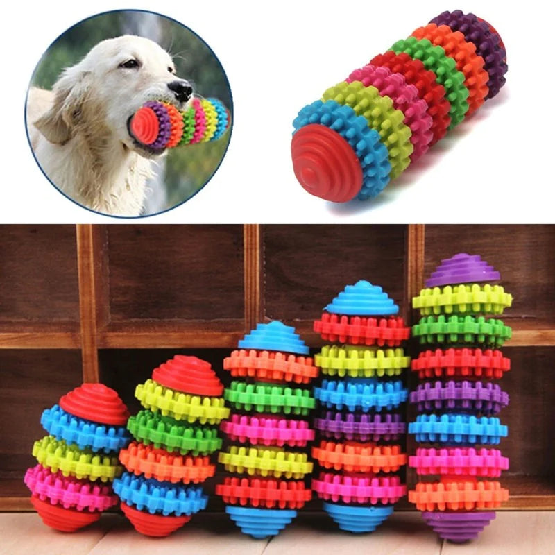 Colorful Rotating Rubber Dog Toy Ball for Chewing