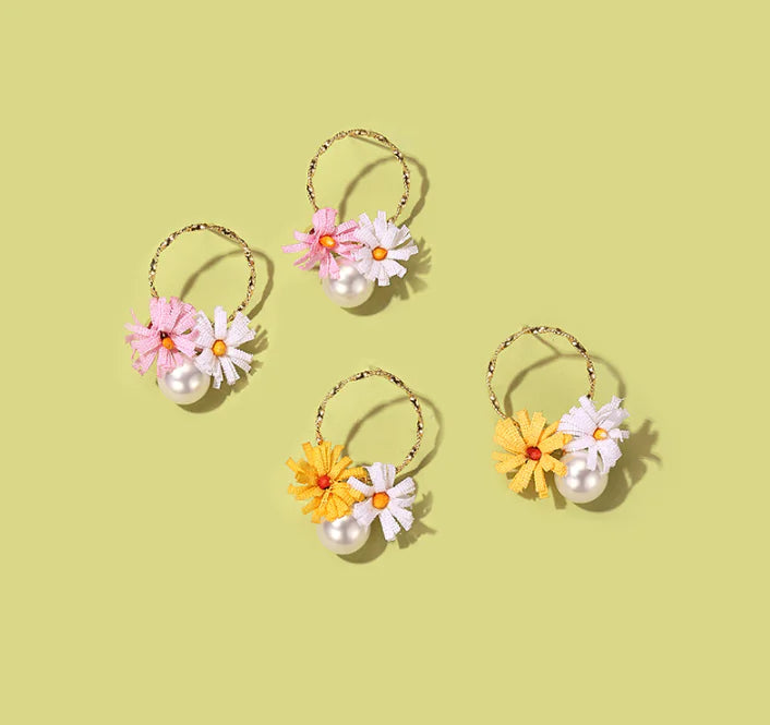 Floral Earrings with Imitation Pearls (2020)