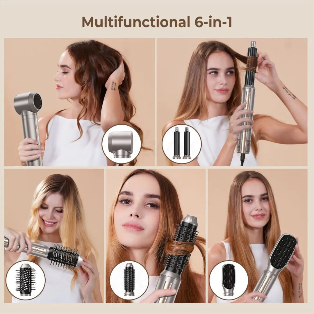 6 in 1 High-Speed Brushless Hair Dryer with Alternating Hot & Cold Air