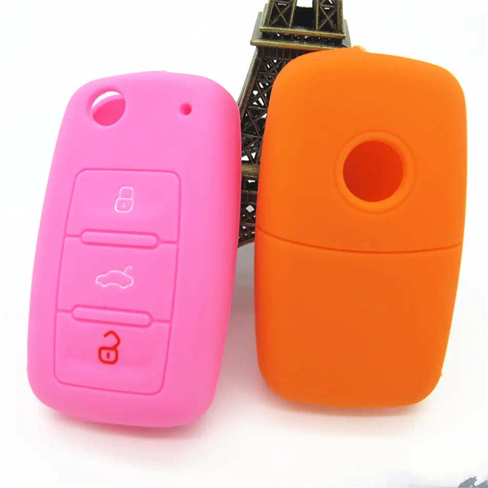 Silicone Key Cover for Skoda Cars (3-Key Remote)