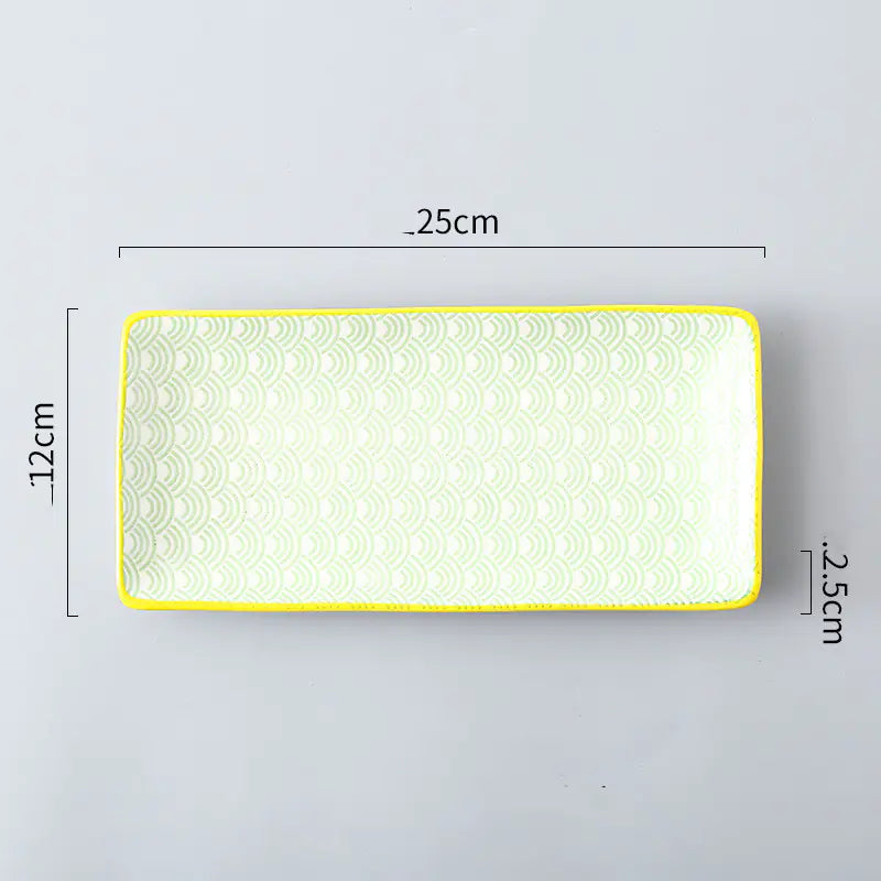 Nordic Japanese Underglaze Ceramic Fish Snack Plate