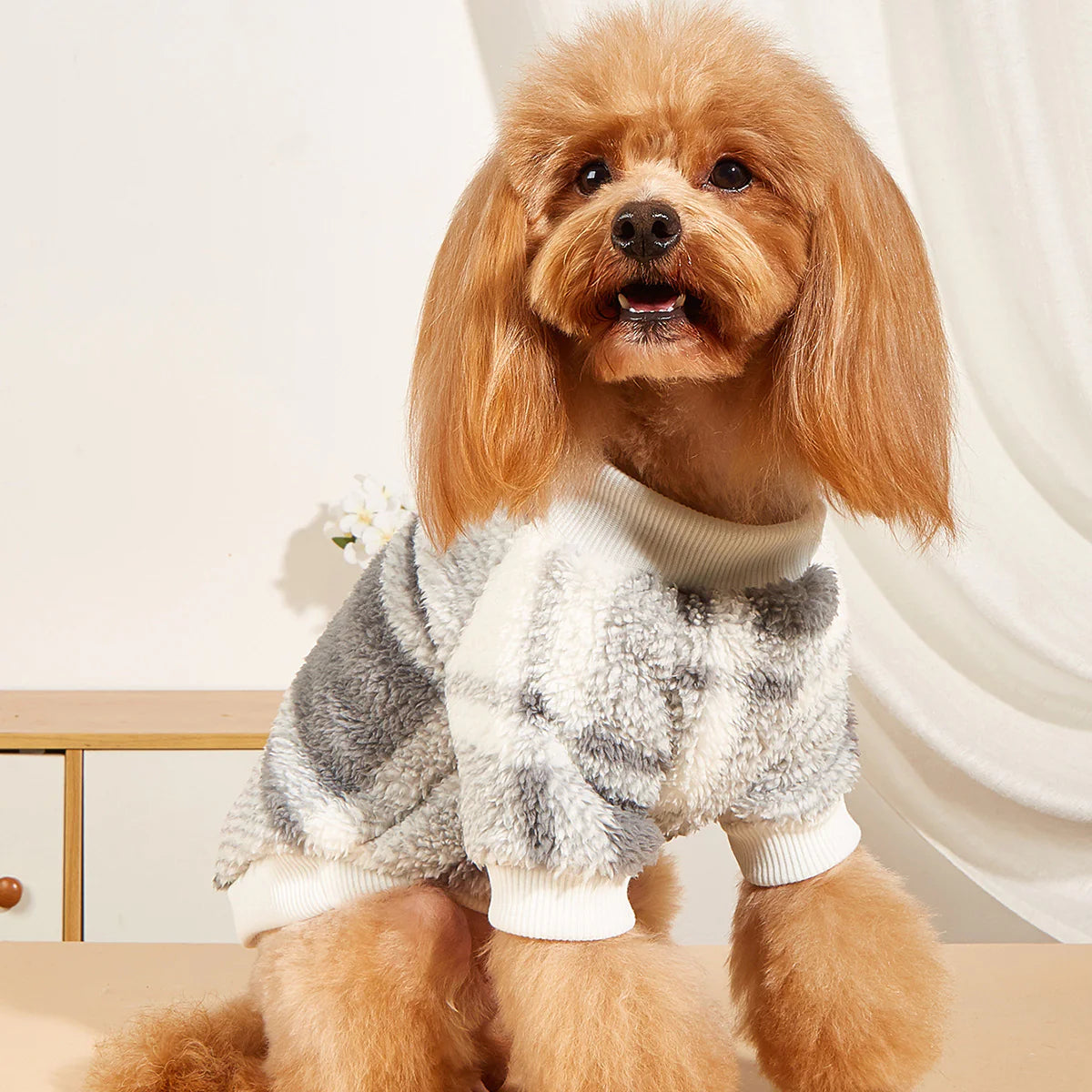 New Velvet Padded Plaid Shirt for Pets