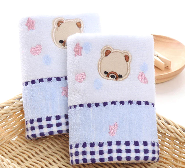 High Quality Cotton Baby Cartoon Bear Towel 25x50cm