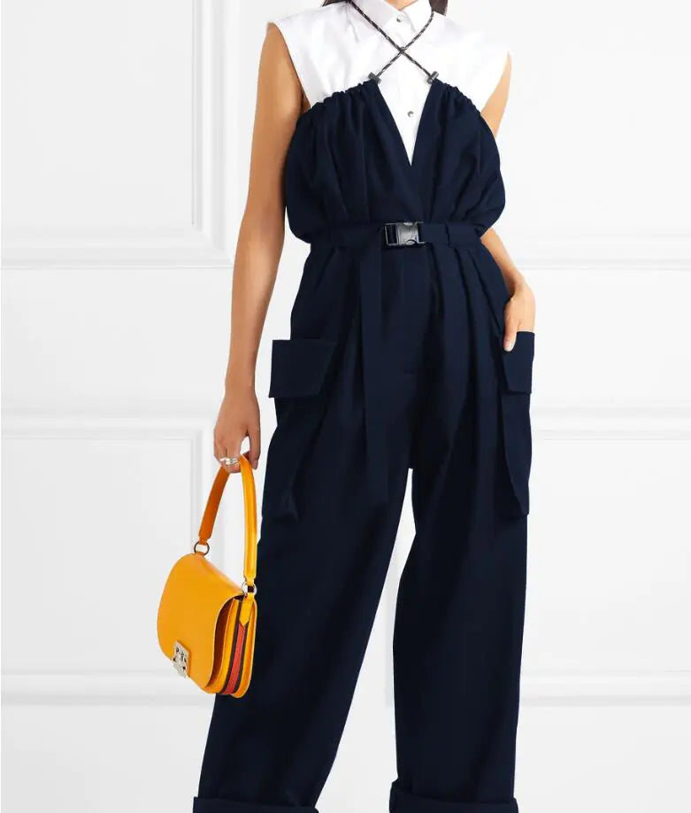Summer Women's Jumpsuit with 2 Styles & Pockets