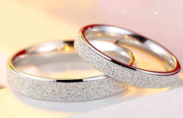 Couple Rings with Matte Finish Bands