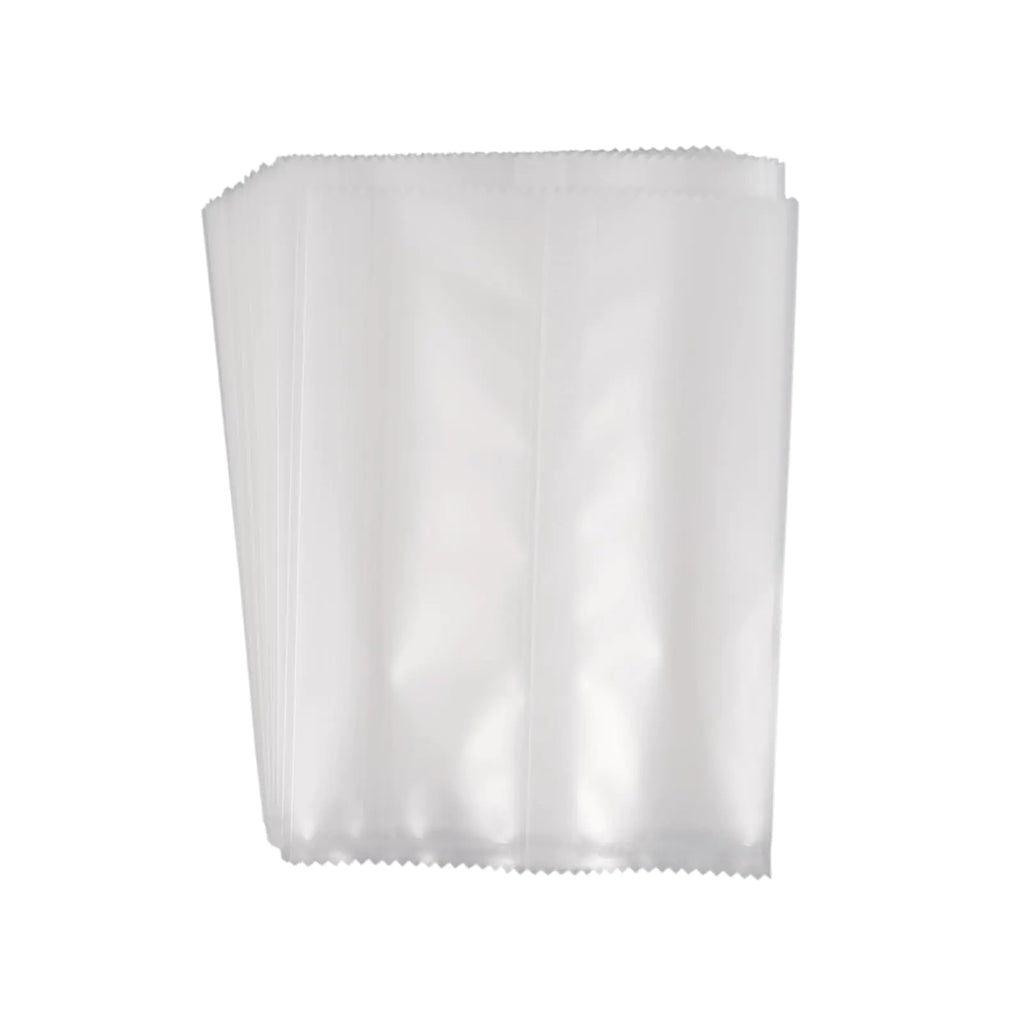 Prembag 100 Pcs 4-3/10 x 5-9/10 Inch Matte Cookie Bags for Gift Giving Heat Seal Bags for Cookies Frosted Clear Plastic bagsWave Edge