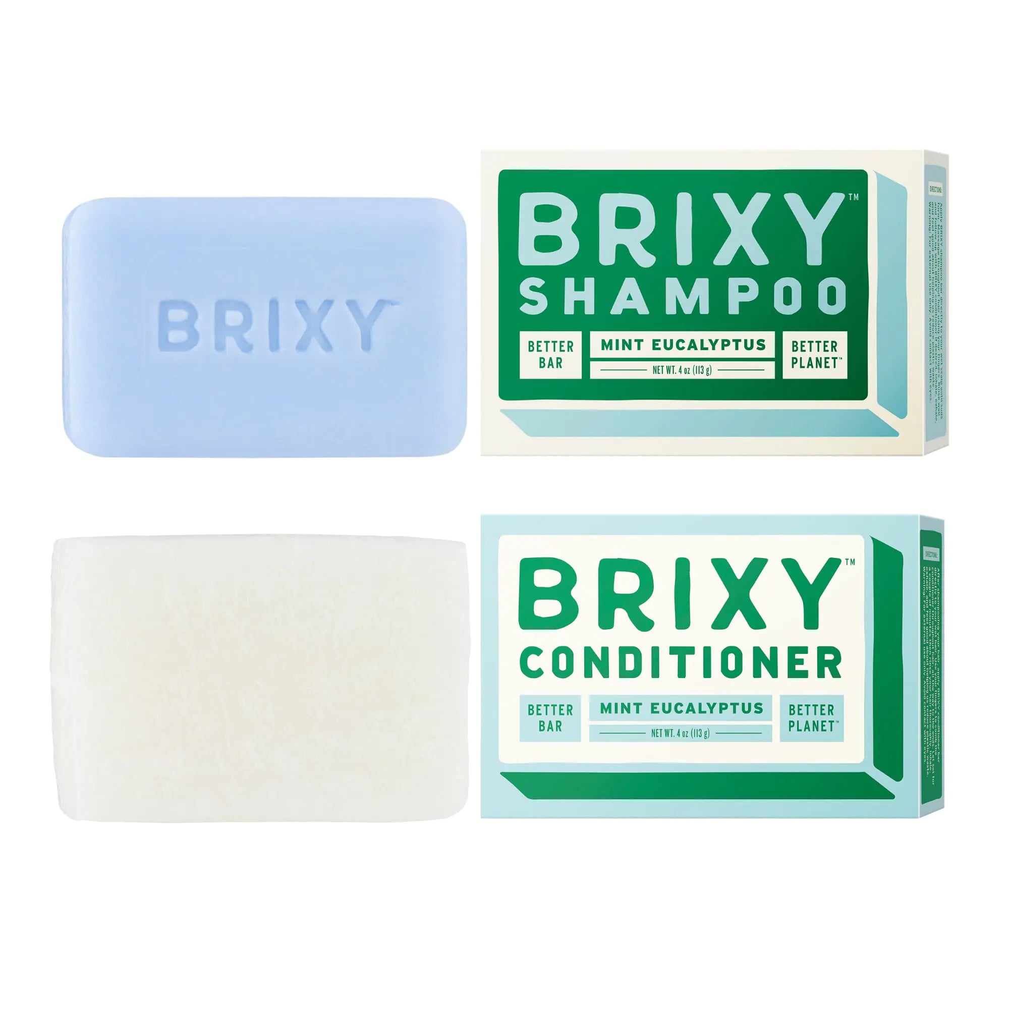 BRIXY Balancing Shampoo and Conditioner Bar Set - Controls Oil And Hydrates Strands All Hair Types pH Balance Color Safe Removes Build Up Vegan Plastic Free