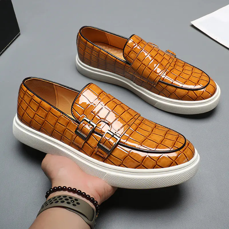 New Men's Genuine Leather Casual Sneakers (Breathable)