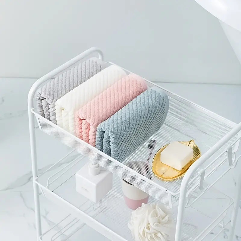 Waffle Soft Face Towels - Plaid, Highly Absorbent