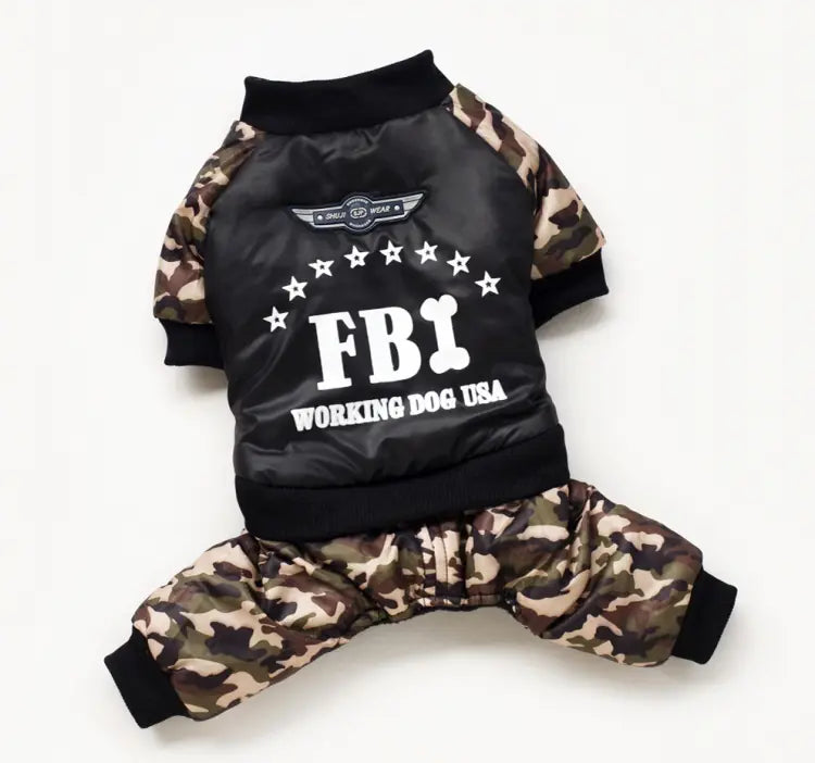 Camouflage FBI Pet Jumpsuit for Dogs (Chihuahua, Teddy)