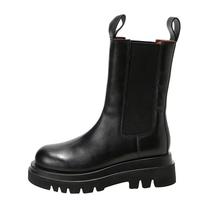 Women's High-Top Martin Boots with Platform Design