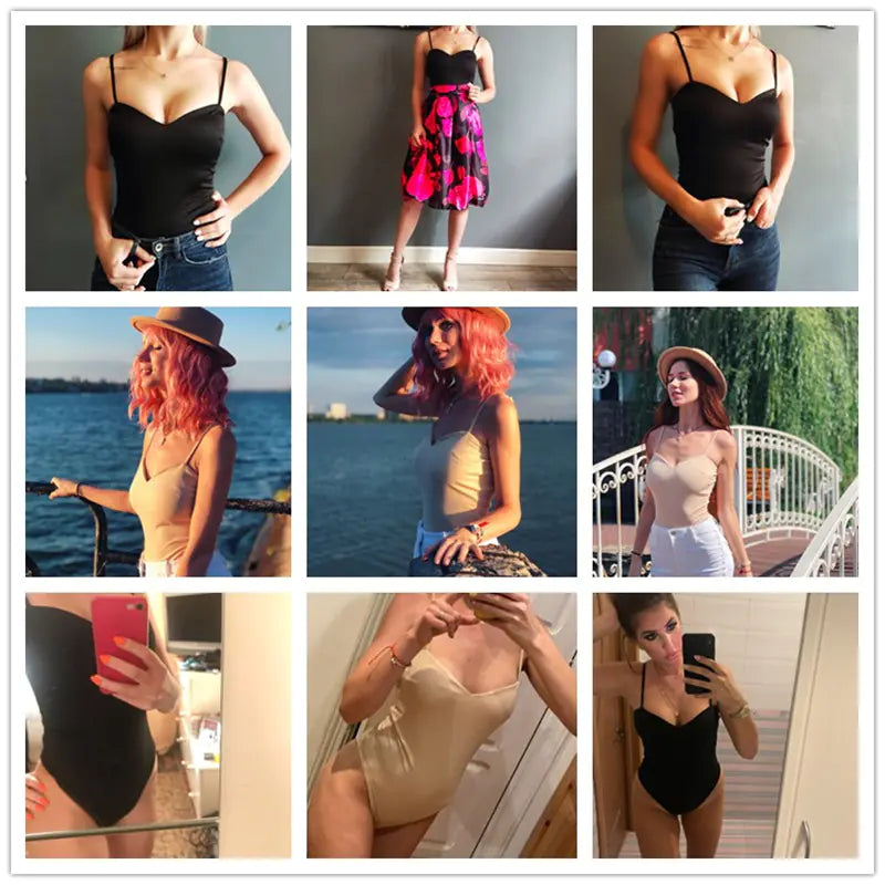 Summer Slim Fashion Solid Color Women's Bodysuit