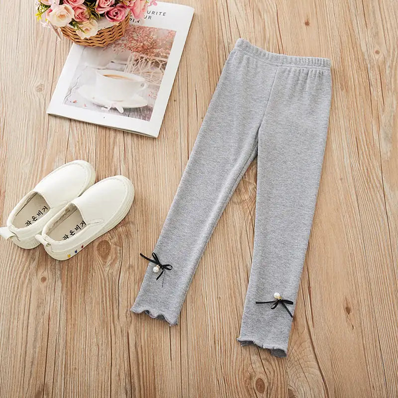 New Girls' Solid Color Stretch Tights