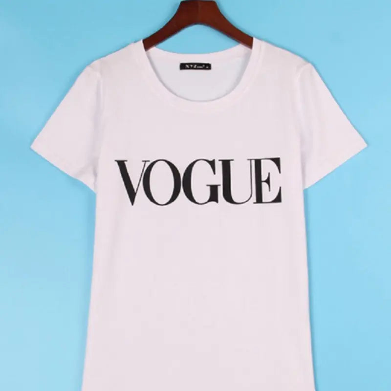 Vogue Women's Short Sleeve Letter Print T-Shirt