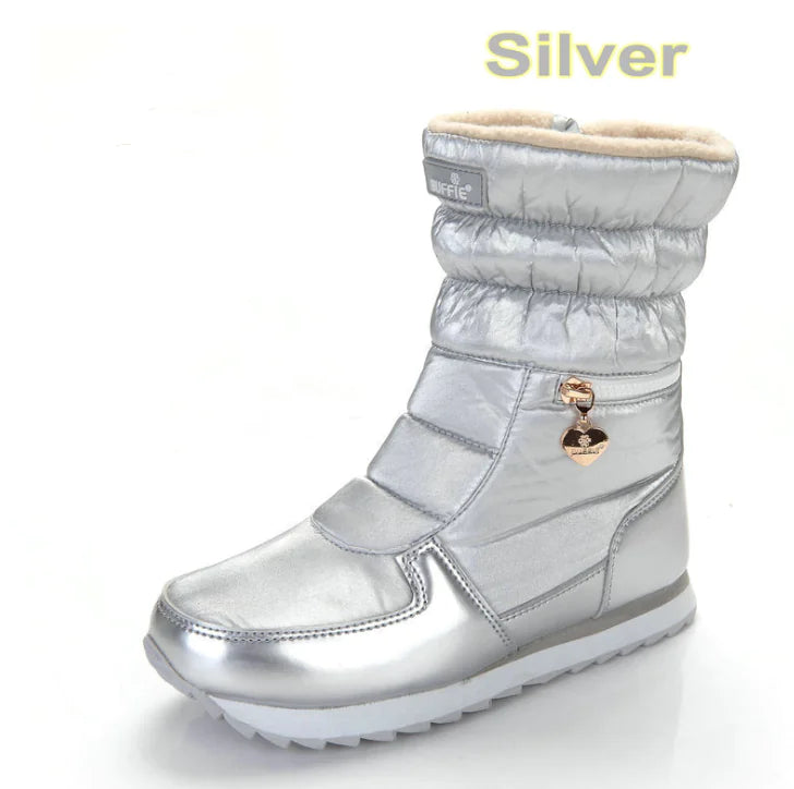 Waterproof Thick Mid-Calf Snow Boots with Non-Slip Sole