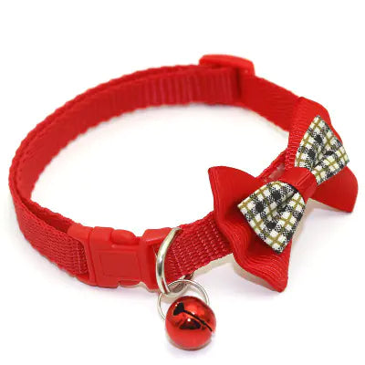 Cat and Dog Collar with Bowknot and Bell Accessories