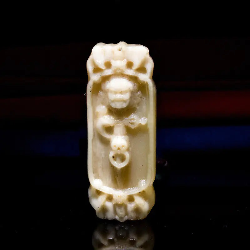 Natural Camel Bone Destiny Wheel Pendant with 108 Beads
