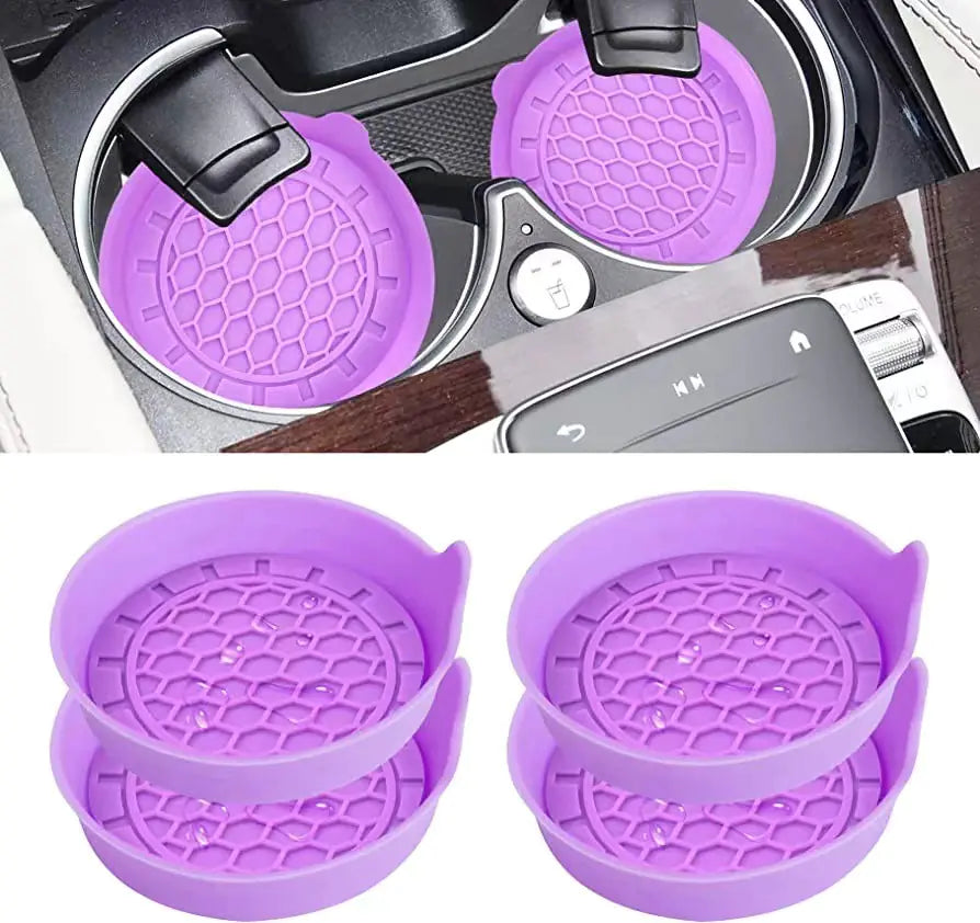 Creative Silicone Car Coaster with Rhinestones