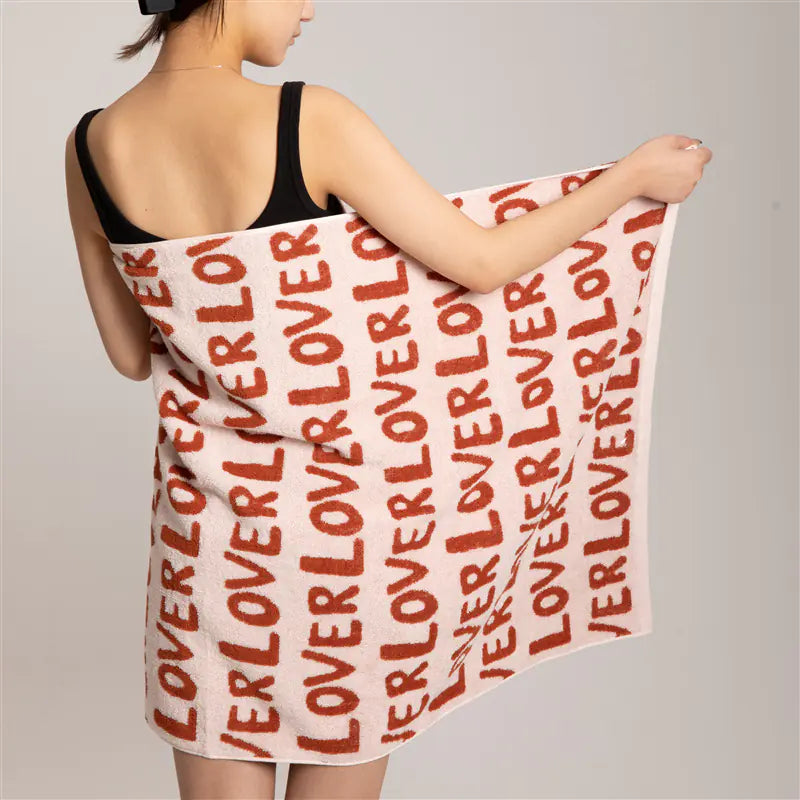 Love Letters Cotton Towel - Soft, Absorbent Beach Towel