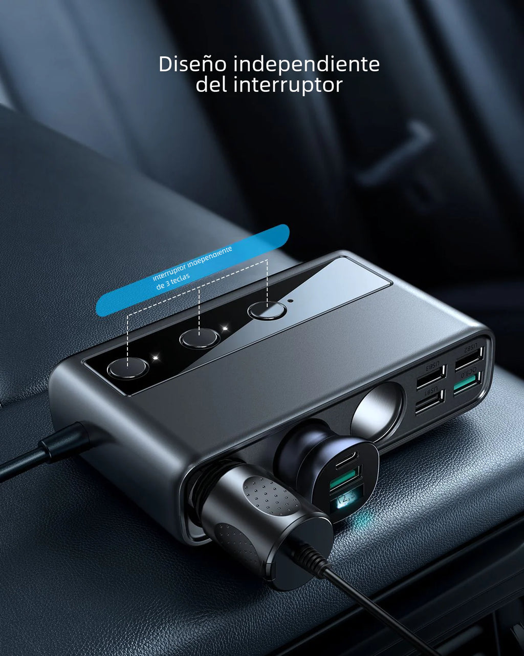 Multi-Port Car Phone Charger with PD & QC Fast Charge