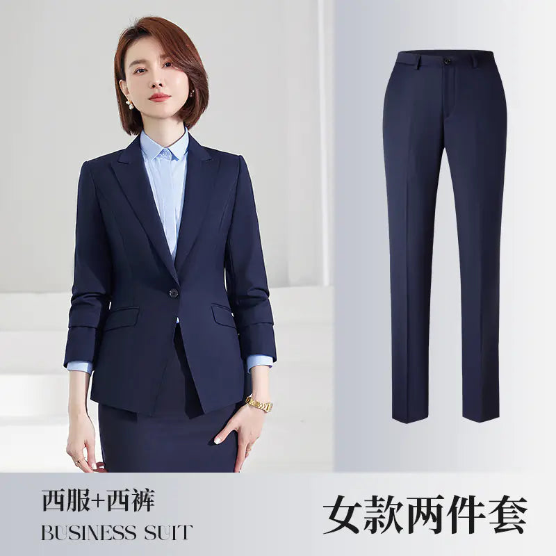 Navy Blue Unisex Business Suit for Work Teams