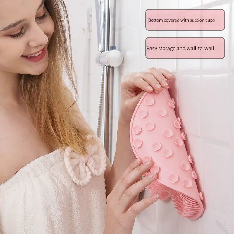 Silicone Exfoliating Bath Mat and Back Massage Brush
