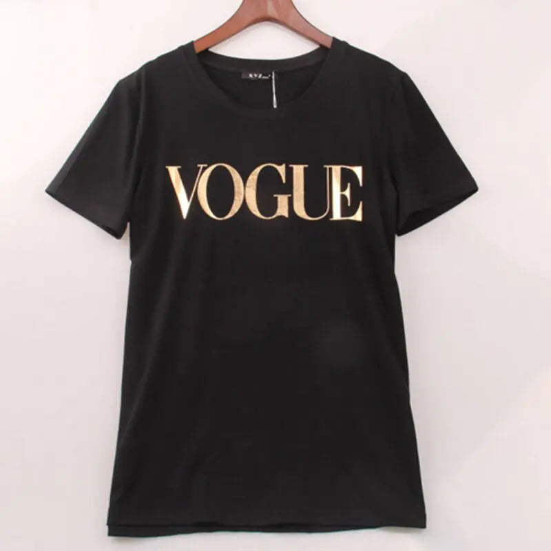 Vogue Women's Short Sleeve Letter Print T-Shirt